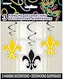 26" Hanging Fleur De Lis Mardi Gras Decorations, 3ct