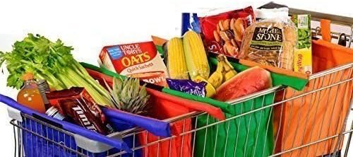 4pcs a set of Cartable Bags Reusable Grocery Cart Shopping Trolley Bags 4 colors