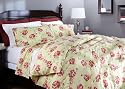 Pinzon 160-Gram Printed Flannel Full/Queen Duvet Cover, Brick Floral