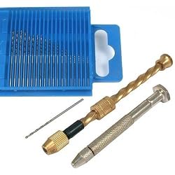 23 Spiral Hand Drill Swivel Pin Vise Twist Drill Bits