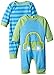 Gerber Baby-Boys Newborn Car 2 Pack Coverall, Car Blue, 12 Months