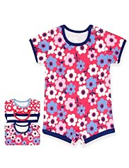 3 Pack Pure Cotton Floral All-in-Ones