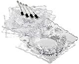 Godinger Set of 4 Crystal Dessert Plates with Forks
