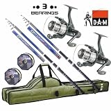 DAM Angelset komplett Ruten Rollen + Schnur + Tasche