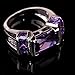Yazilind Women's Ring with Emerald Cut Big Stone Purple Cubic Zirconia CZ Silver Plated US Size