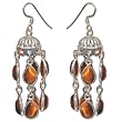 The Earrings Sterling Silver Tiger'seye Gemstone 2.5 inches (erg137)
