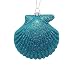 Under the Sea Sparkling Blue Clam Seashell Christmas Ornament