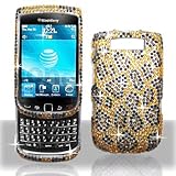 Premium - Blackberry 9800/Torch Full Diamond Gold/Black Leopard Cover - Fac ....