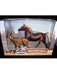 Toy: Americas Wild Mustangs Dakota, Liver Chestnut Mustang and Flicka, Deer - BREYER