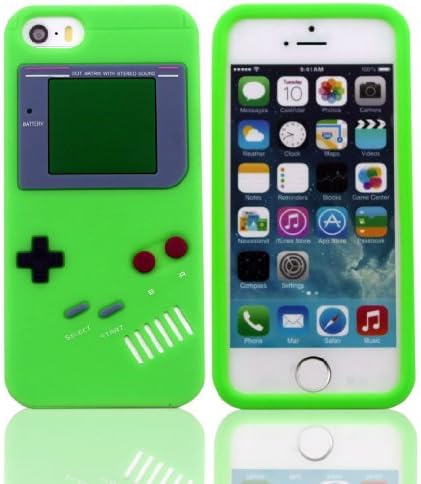 LETOiNG-5GJ#03 Silicone Gameboy Design Case / Skin / Cover for iPhone 5/5S-Green Color
