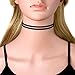 Cougar's Choice® Multi Strap Skinny Black Choker Collar Choker (Two Strands)
