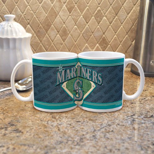 MLB Seattle Mariners 11-Ounce White Felt Mug (2 Pack)