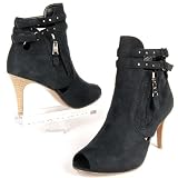 Produkt-Bild: SUN & SHADOW Damen Peep Toe Sandalette, High Heels Pumps, schwarz