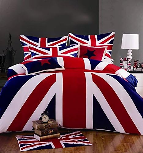 Cliab Union Jack Duvet Style Comforter Set Full Size 5 Pieces