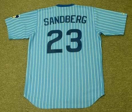 RYNE SANDBERG Chicago Cubs 1982 Majestic Cooperstown THROWBACK Baseball Jersey, Large