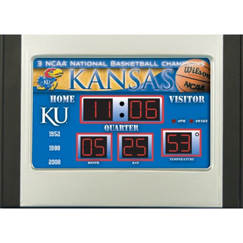 Kansas Jayhawks Scoreboard Desk Clock