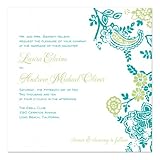 IMAGE OF Cari Teal And Green On White Wedding Invitations