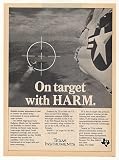 1982 Texas Instruments HARM Missile Firing Photo Print Ad Image