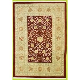 7x10 Burgundy Persian Hand Knotted Wool Meshkabad Rug by Heritage Unlimited