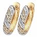 Two Tone Zesty Swirl Diamond Fashion Hoop Earrings