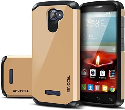 Alcatel One Touch Fierce 2 Case, Evocel® Dual Layer Armor Case For Alcatel One Touch Fierce 2 7040T (T-Mobile) - Retail Packaging, Gold Medal
