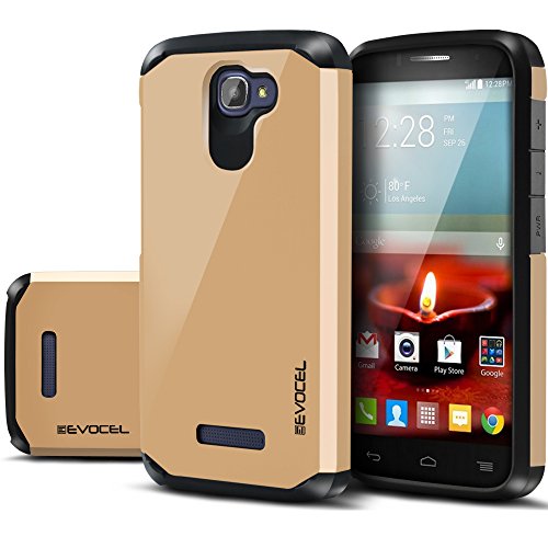 Alcatel One Touch Fierce 2 Case, Evocel® Dual Layer Armor Case For Alcatel One Touch Fierce 2 7040T (T-Mobile) - Retail Packaging, Gold Medal