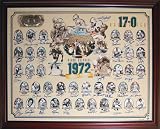 Autographed Don Shula, Larry Csonka, Bob Griese and Dick Anderson Photo - 1972 Framed Litho