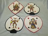(4) KING OF HEARTS Tabletops Gallery Porcelain Plates - Set of 4