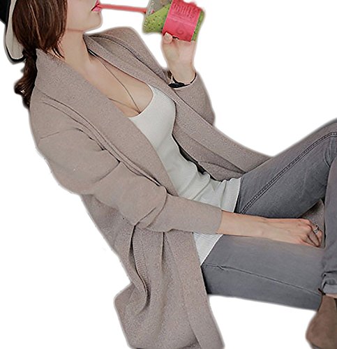 Notting hill 春秋 大人 レディース カーディガン ニット ロング丈 カジュアル シンプル きれいめ 美人 クール シック ストリート OL スタイル ストレート モカブラウン フリーサイズ SSK-0184