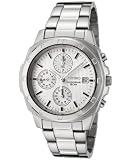 Chronographe en acier inoxydable Couleur Argent Patterned Dial