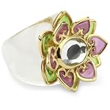 Isharya Lotus Trans-Parent Resin Pink Green Ring
