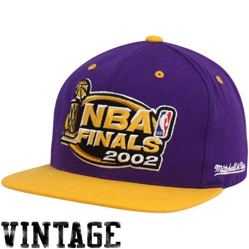 Mitchell & Ness 2002 NBA Finals Purple-Gold Snapback Adjustable Hat