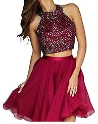 Chiffon Beaded Short Evening Dress/Homecoming Dress/Bridesmaid Dress/Prom Dress/Party Dress 
