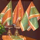 Dish Towels 3 pieces Set, European made, Jardin in Jacquard Linen Cotton