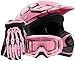 Youth Offroad Gear Combo Helmet Gloves Goggles DOT Motocross ATV Dirt Bike Spiderman Pink , Small