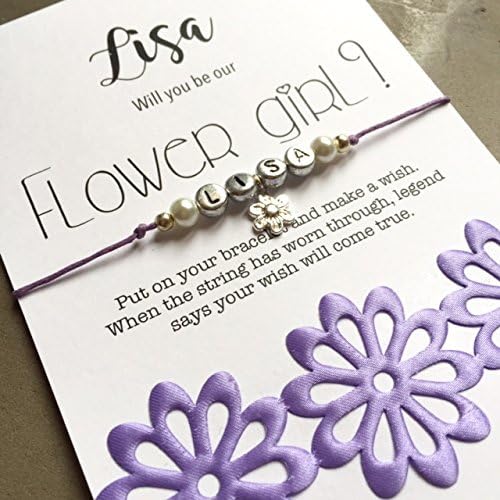 Carrie Clover Customized Ask flower girl - Handmade Flower Girl Proposal or Thank You Gift, Flower Girl Necklace, Flower Girl Invitation, Flower girl gifts personalized, B31/31a