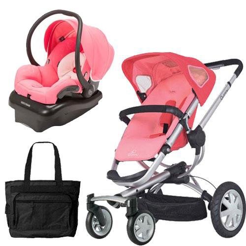 Quinny CV155BFX Buzz 4 Travel System in Pink Blush with a Diaper Bag picture