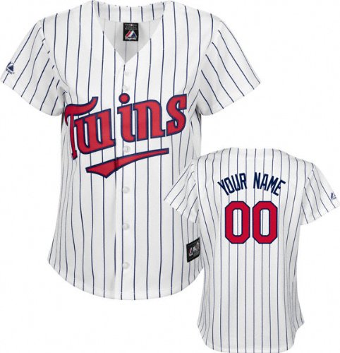 MLB Women's Minnesota Twins Replica Jersey Personalized (White/Navy, XX-Large)