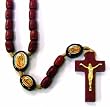 Rosary - Our Lady Of Guadalupe Images With 8mm Oval Wooden Beads - 18in. Length