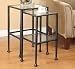 Nesting Tables - 2pc Nesting Tables Set with Glass Top in Black Metal Finish