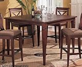 Bar Table with Extension Leaf - Contemporary Walnut Finish