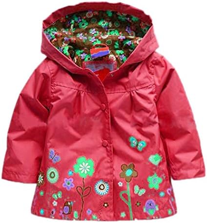 wallcart Girl Baby Kid Waterproof Hooded Coat Jacket Outwear Raincoat Hoodies 2-9 Y
