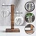 Water Planting Glass Vase,Clear Glass Vase Hanging Plant Terrarium with Retro Solid Wooden Stand for Hydroponics Plants Home Garden
