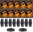 Partsam 10pcs Marker Clearance Trailer Smoke Lens/Amber Auto Side Lamps Replacements