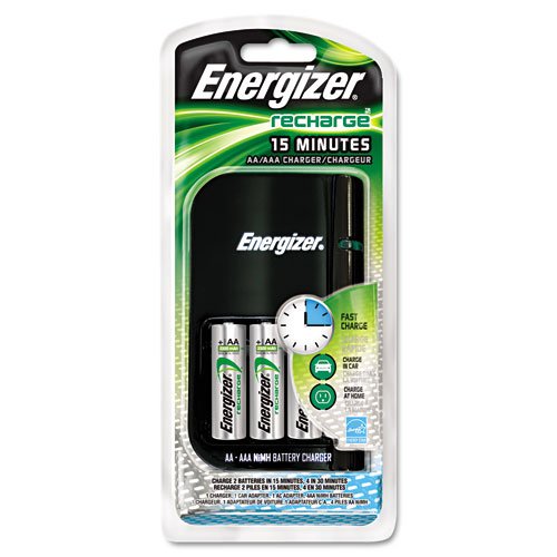 Energizer Products - Energizer - Charger, for 4 AA or AAA Nimh Batteries, 15-Minute Charge Cycle - Sold As 1 Each - 15-minute charge time. - Illuminated...