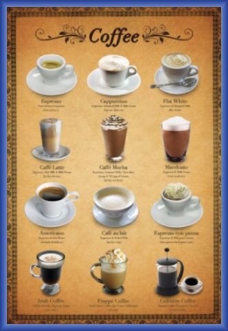 Kaffee Poster und Kunststoff-Rahmen - Espresso, 