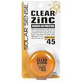 Solar Sense Clear Zinc with Green Tea, SPF 45, for Face, 0.5 oz (14 g) Jars, (Case of 12)
