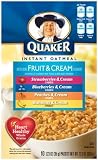 Quaker Instant Oatmeal Fruit & Cream, Variety Pack, 10-Count Boxes (Pack of 6)
