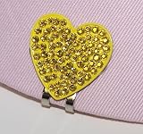 Crystal Golf Ball Marker & Hat/ Visor Clip - Yellow Heart
