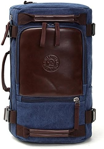 Alexander City Multifunction Backpack Rucksack Daypack Hiking Backpack Canvas Casual Vintage for Men Women Travel Climbing Camping Hiking Blue